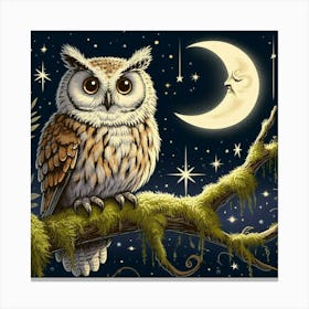 Owl At Night Canvas Print