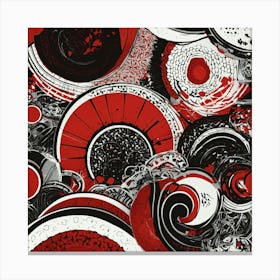 Abstract Red and Black Swirls Canvas Print