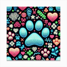 Paw Pattern Canvas Print