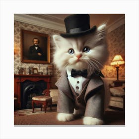 Cat In A Top Hat Canvas Print