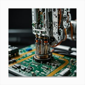 Robot Is Working On A Circuit Board 1 Canvas Print