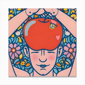 Man With Apple On Head Canvas Print