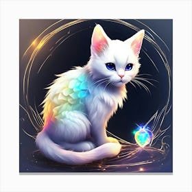 White Cat With Blue Eyes 2 Canvas Print