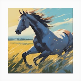 Horse Running In The Field 1 Canvas Print