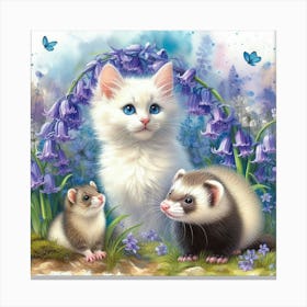 Kitten And Ferret Canvas Print