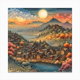 Village Landscape 1 Canvas Print