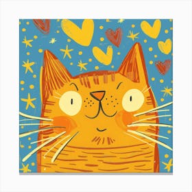 Cat With Hearts Canvas Print