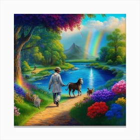 Rainbow In The Garden Canvas Print