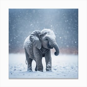 Snow Elephant Canvas Print