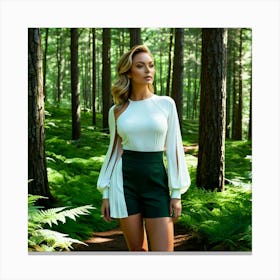 Beautiful Woman In The Forest 5 Canvas Print