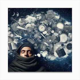 Man Sleeping In A Cloud Canvas Print