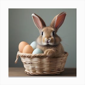 Easter Bunny In Basket 1 Canvas Print