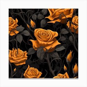 Dusky Orange Roses - Gothic Canvas Print