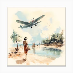 Retro Radiance: Watercolour Nostalgia Canvas Print