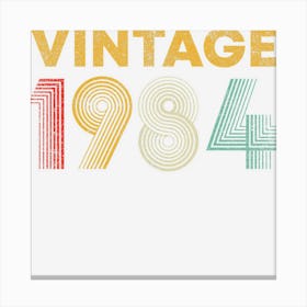 Vintage 1984 38th Birthday Gift Men Women 38 Years Old Canvas Print