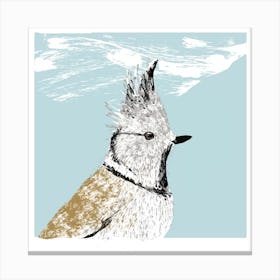 Crested Tit Square Canvas Print