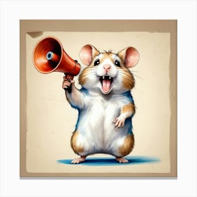 Hamster With Megaphone 2 Canvas Print