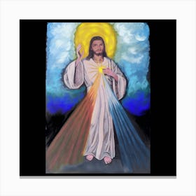 Jesus Christ: Pictorial Elaboration from the Painting of Saint Faustina Kowalska Canvas Print