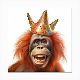 Orangutan In A Crown Canvas Print