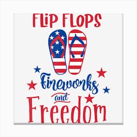 Trending Flip Flops Fireworks And Freedom 4th Of July Canvas Print