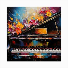 An Ultra High Definition Bohemian Oil Painting Featuring An Abstract Piano Close Up Filled With Vib 766092365 Canvas Print