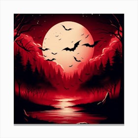 Bats In The Forest Canvas Print