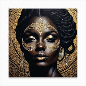 Gold And Black 9 Canvas Print