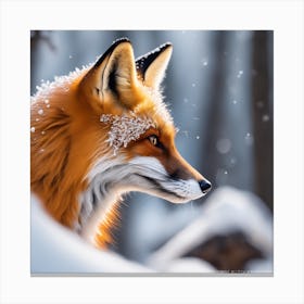 Red Fox In The Snow 6 Canvas Print