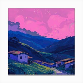 Of A Mountain Village Canvas Print