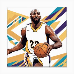 Kobe Bryant Basketball Nba Player Low Poly (4) Canvas Print