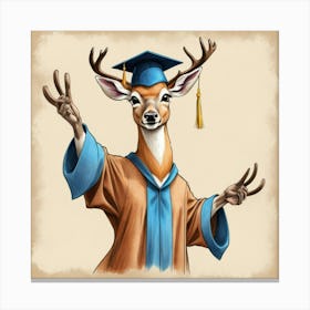 Graduation Deer Canvas Print