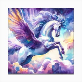 Watercolor Of A Unicorn Canvas Print