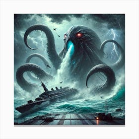 Abyssal Behemoth Tentacle Strike Canvas Print