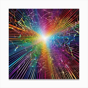 Rainbow Light Burst Canvas Print