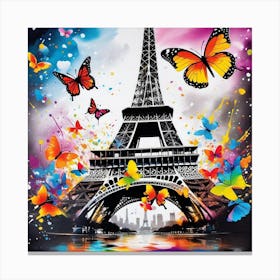 Paris With Butterflies 147 Canvas Print