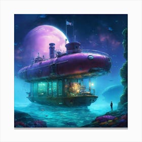 Submarine In The Ocean Canvas Print