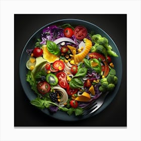 Colorful Salad On A Plate Canvas Print