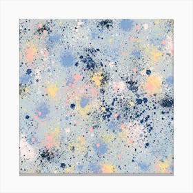 Ink Dust Blue Square Canvas Print