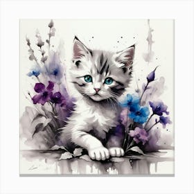 Kitten With Blue Eyes Canvas Print