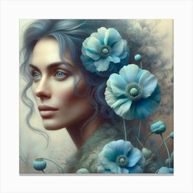 Flowers in her hair Canvas Print