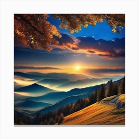 Sunrise Over The Mountains 5 Canvas Print