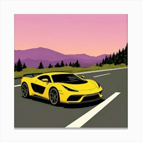 Streamlined Supercar with Bold Racing Stripes Canvas Print