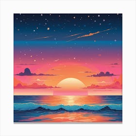 Sunset Over The Ocean Canvas Print