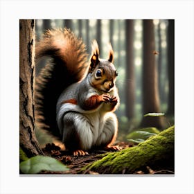 Squirrel In The Forest 139 Canvas Print