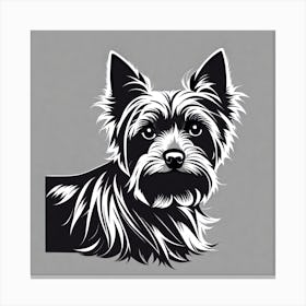 Yorkshire Terrier,  Black and white illustration, Dog drawing, Dog art, Animal illustration, Pet portrait, Realistic dog drawing, puppy Canvas Print