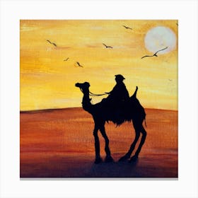 Camel At Sunset Canvas Print