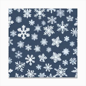 Snowflakes On A Blue Background 5 Canvas Print