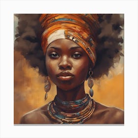 Wall Painting Of A Beautiful African Girl 2 Canvas Print