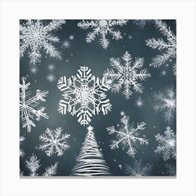 Snow Christmas Tree Canvas Print