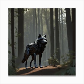 Wolf In The Woods 31 Canvas Print